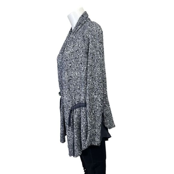 Anthropologie Dolan Heathered Gray Open Front Knit Tie on waist LinedCardigan XS - Picture 4 of 10